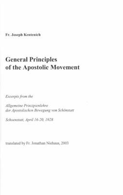 General Principles of the Apostolic Movement